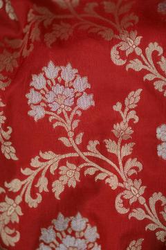 Red Katan Alfi Opada Banarasi Saree