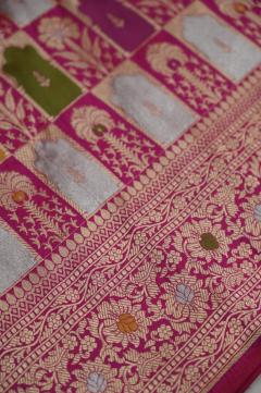 Rani Katan Alfi Opada Banarasi Saree