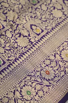 Purple Katan Alfi Opada Banarasi Saree