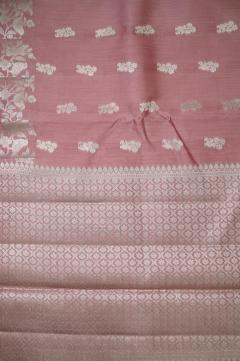 Strawberry Chynia Silk Banarasi Saree