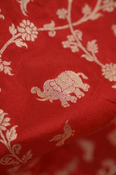 Red Katan Opada Banarasi Saree