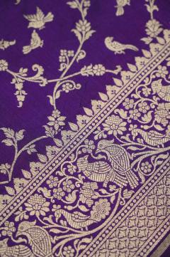 Purple Katan Opada Banarasi Saree