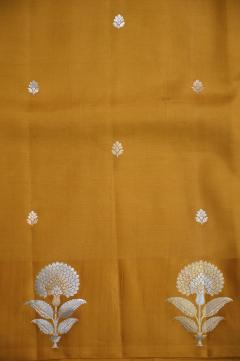 Pure Mango Banarasi Handloom Saree – Golden Mustard