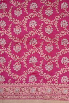 Rani Katan Alfi Opada Banarasi Saree