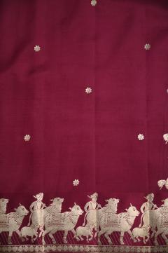 Pure Mango Handloom Banarsi Saree – Rani Pink