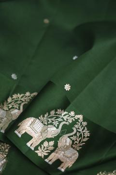 Pure Mango Handloom Banarasi Saree – Green