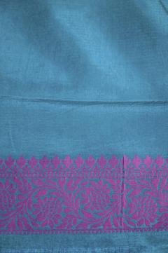 Sapphire Crepe Traditional Border Booti Banarasi Saree