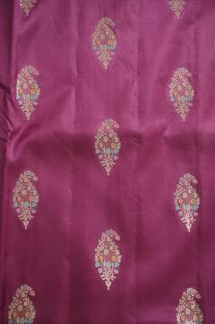 Wine Katan Silk Banarasi Saree