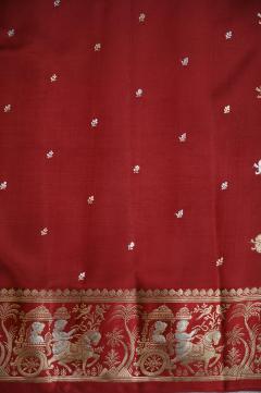 Pure Mango Banarasi Handloom Saree – Red