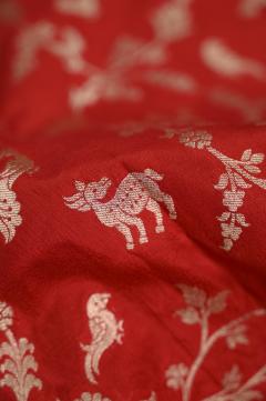 Red Katan Opada Banarasi Saree