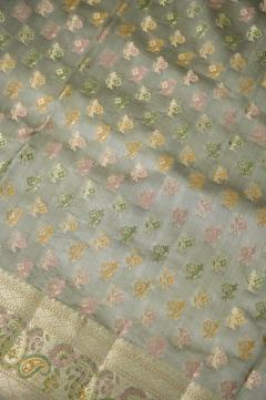 Grey Meenakari Banarasi Saree