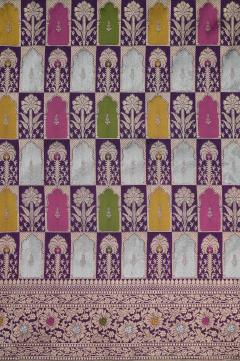 Purple Katan Alfi Opada Banarasi Saree