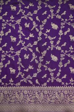 Purple Katan Opada Banarasi Saree