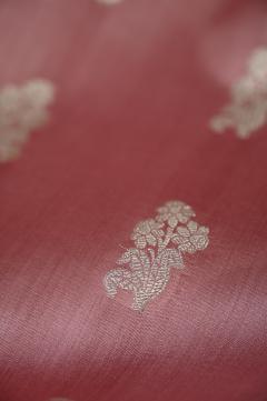 Strawberry Chynia Silk Banarasi Saree