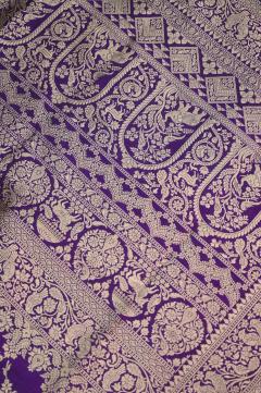 Purple Katan Opada Banarasi Saree