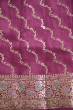 Wine Katan Silk Banarasi Saree