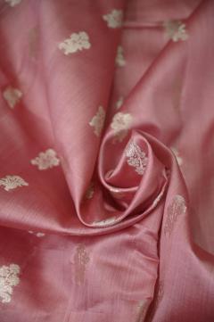 Strawberry Chynia Silk Banarasi Saree