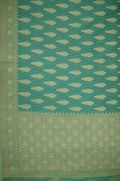 Supernet Dusty Sea Green Banarasi Saree