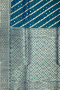 Banarasi Katan Upada Arha Pattern Aqua Saree