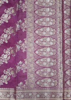 Pure Banarasi Dupian Purple Silk Saree
