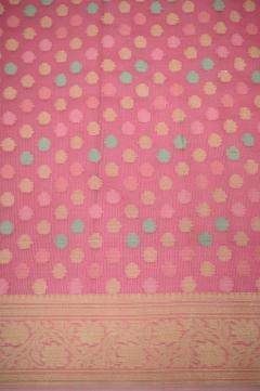 Supernet Warm Gajari Pink Banarasi Saree