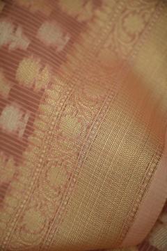 Supernet Dusty Strawberry Pink Banarasi Saree