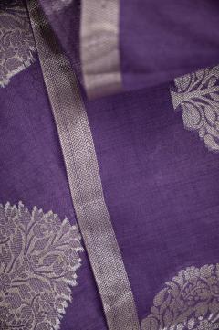 Pure Chynia Zari Weave Lavendar Banarasi Saree