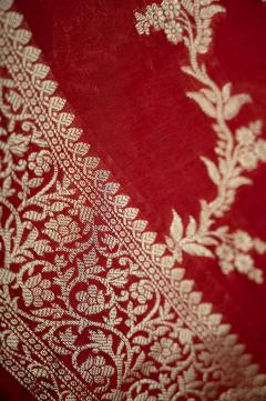 Banarasi Viscose Silk Blood Red Saree